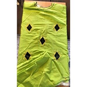 Traditional African Dashiki Outfit Top Pants Embroidered Bright Green